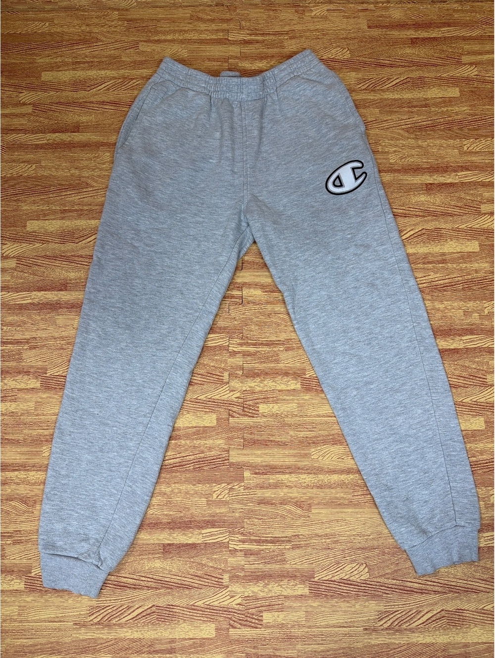 Champion Big C Logo Gray Fleece Jogger Sweatpants Mens L